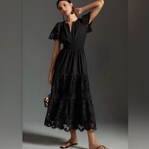 Anthropologie Somerset Maxi Cutwork Edition Black Sz: XXS NWT